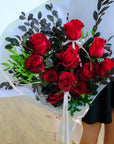 Valentine's 25 | Red Hearts - 9/12 Stalks Rose Bouquet