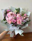 Enchanted Bouquet - Pink hydrangea with lilacs and pastel pinks