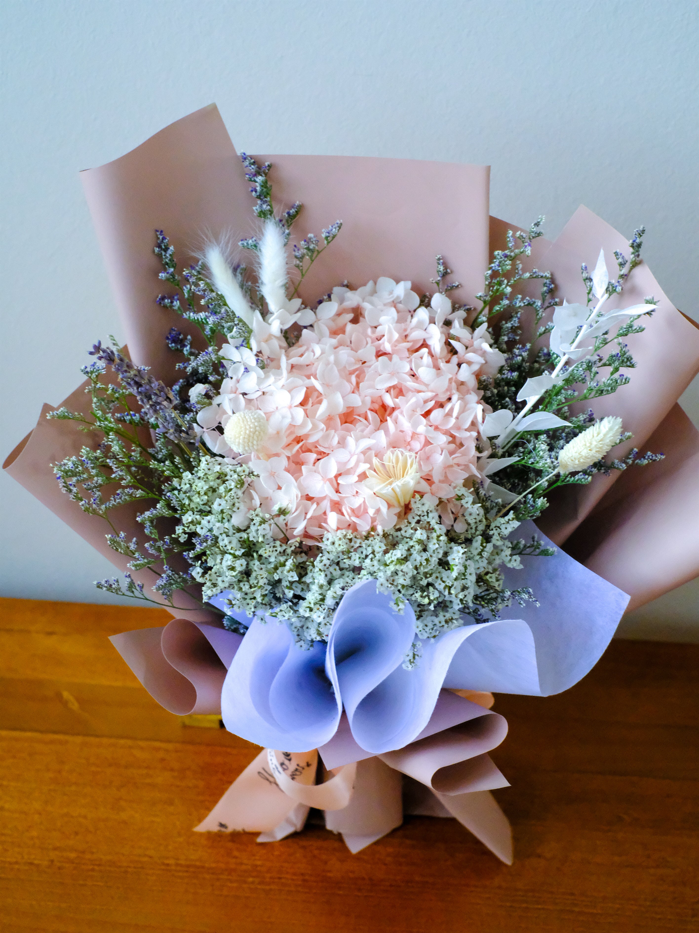 Valentine&#39;s 25 | Forever Bloom: Preserved Pink Hydrangea Bouquet