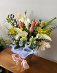 callal lilies and tulips bouquet