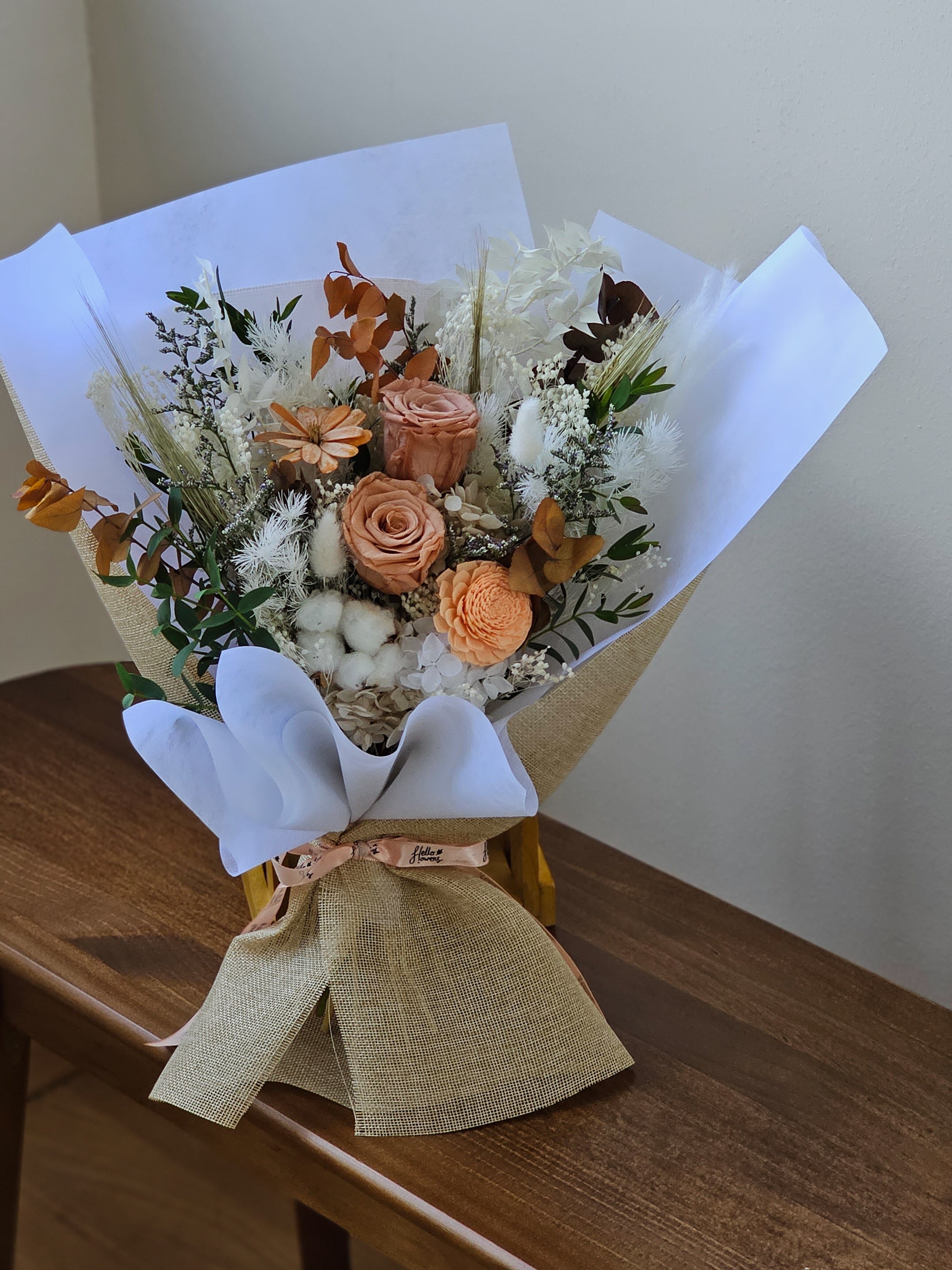 Preserved and Dried Bridal Bouquet