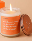 Add-Ons: "Loved. Precious. Enough" Message in a Candle (White Tea Bergamot)