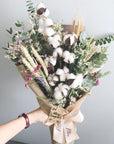 Large Cotton and Eucalyptus Bouquet