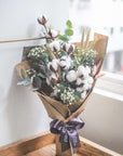 Cotton and Eucalyptus Bouquet